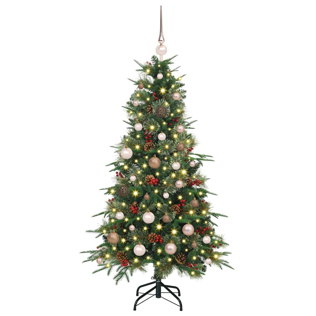 Albero di Natale Artificiale con Rami Pieghevoli Verde 150 cm
