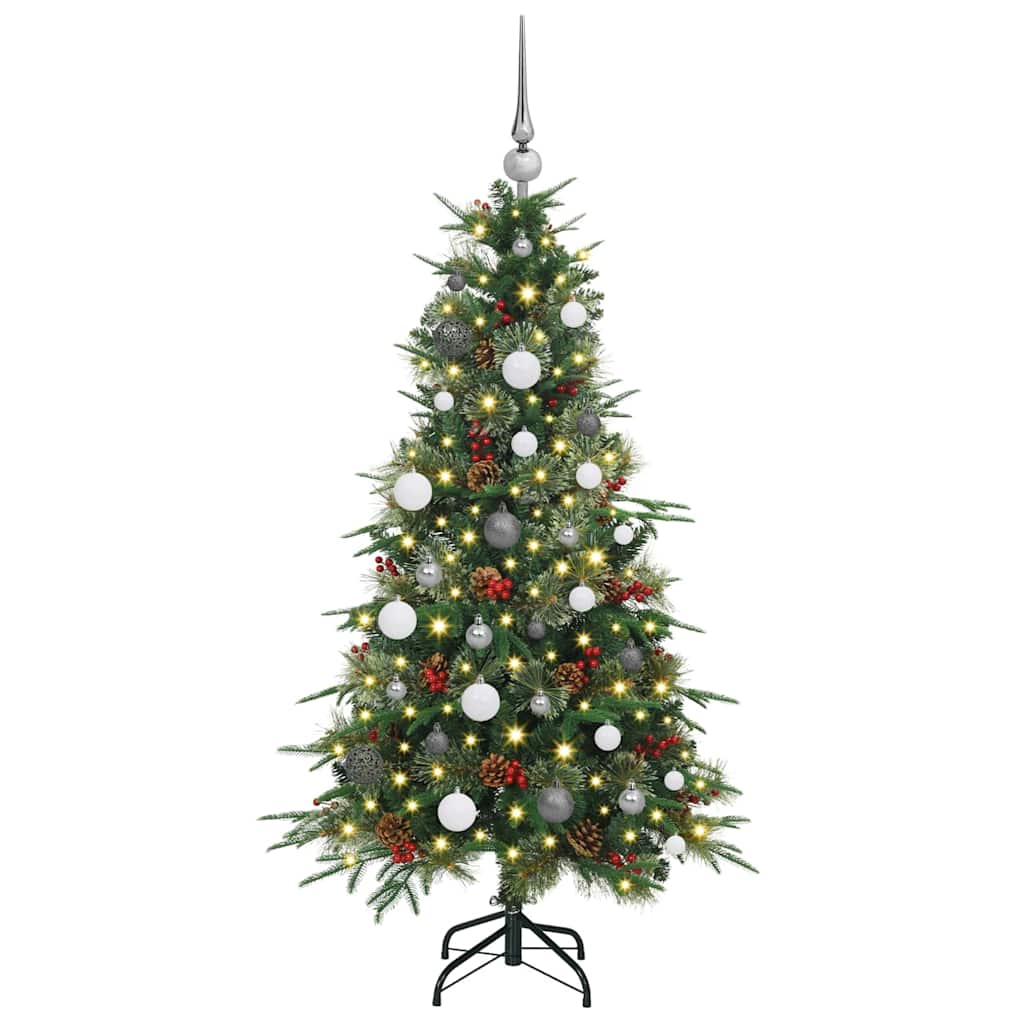 Albero di Natale Artificiale con Rami Pieghevoli Verde 150 cm