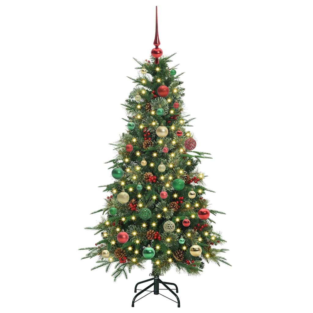Albero di Natale Artificiale con Rami Pieghevoli Verde 150 cm