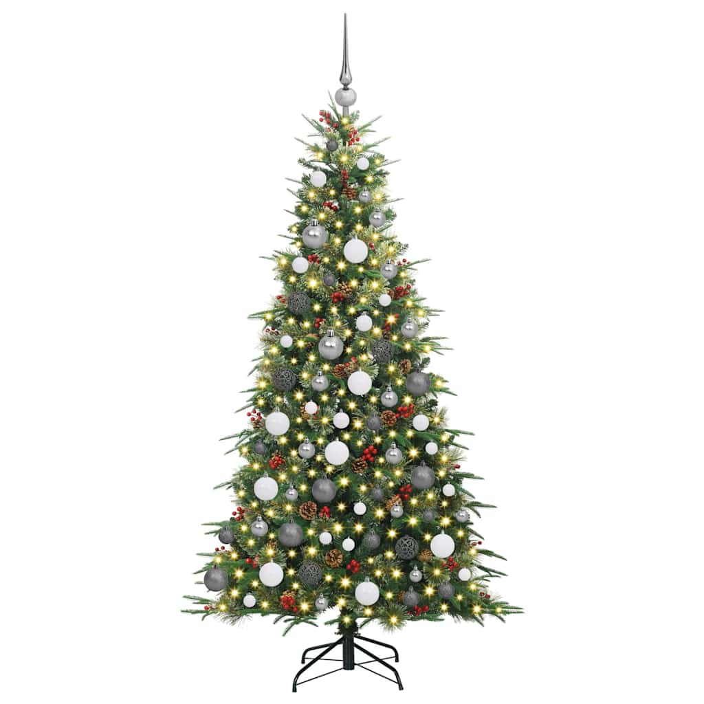 Albero di Natale Artificiale con Rami Pieghevoli Verde 180 cm