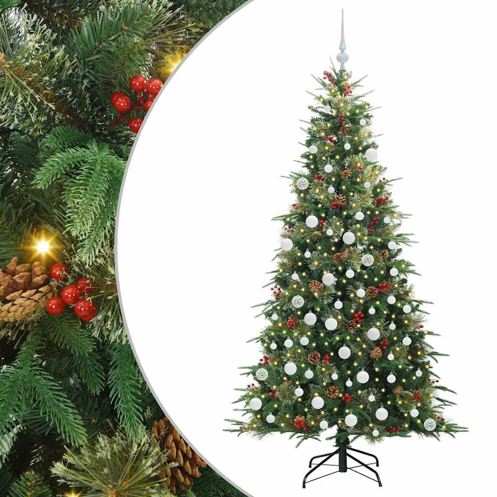 Albero di Natale Artificiale con Rami Pieghevoli Verde 180 cm