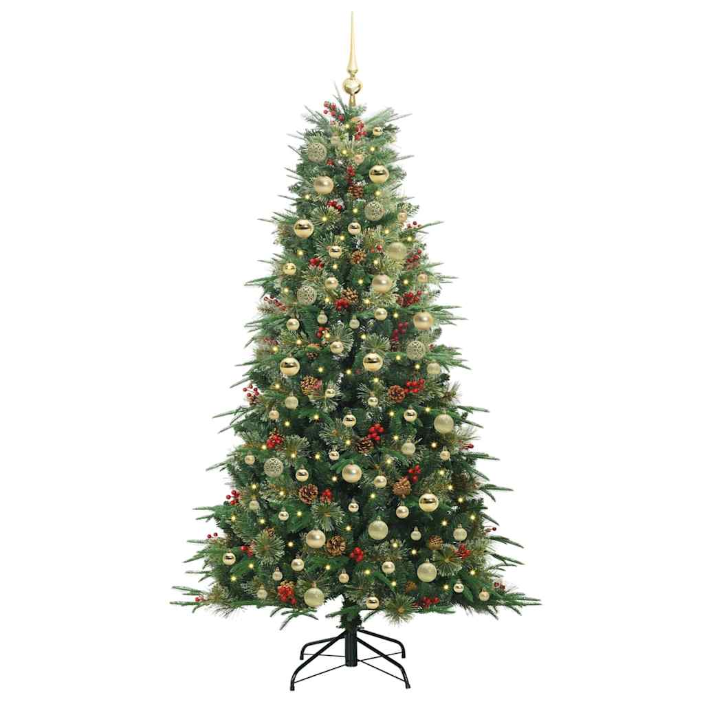 Albero di Natale Artificiale con Rami Pieghevoli Verde 180 cm