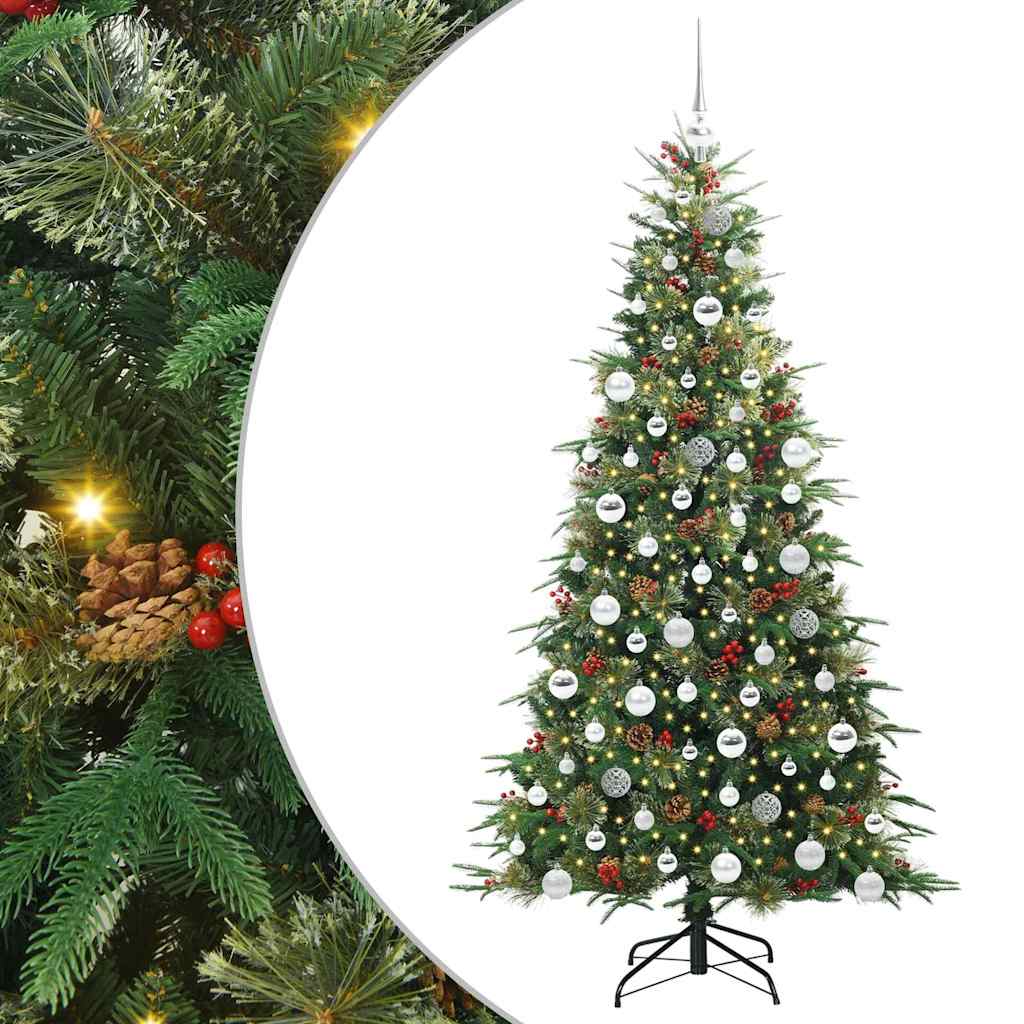 Albero di Natale Artificiale con Rami Pieghevoli Verde 180 cm