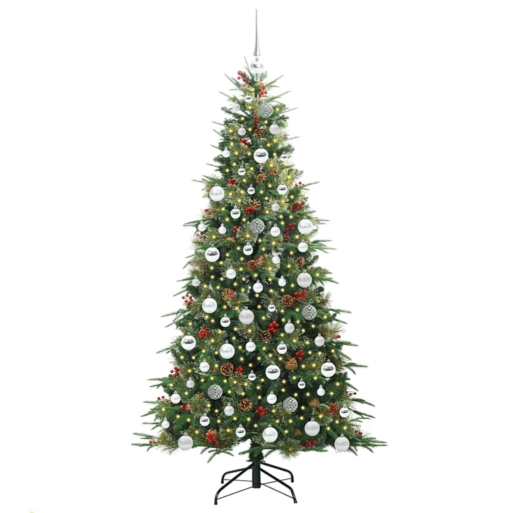 Albero di Natale Artificiale con Rami Pieghevoli Verde 180 cm