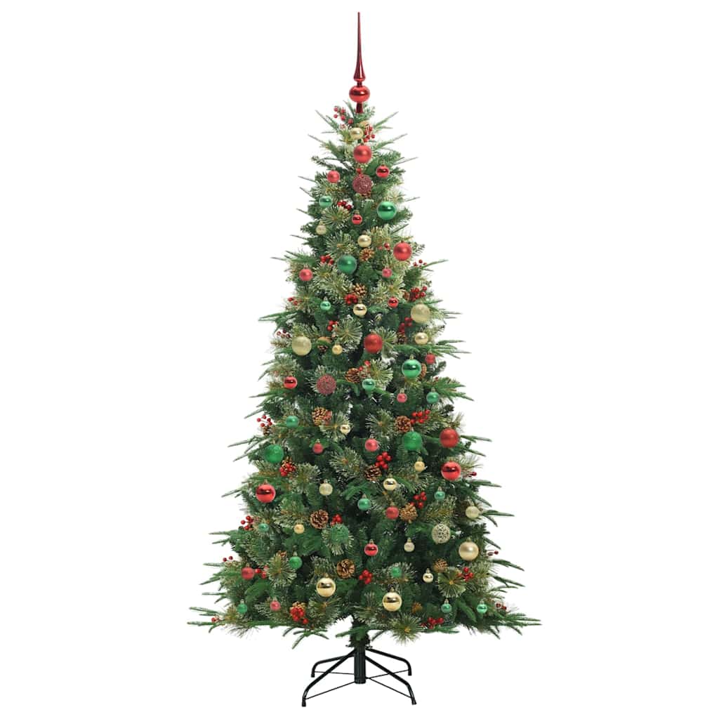 Albero di Natale Artificiale con Rami Pieghevoli Verde 180 cm