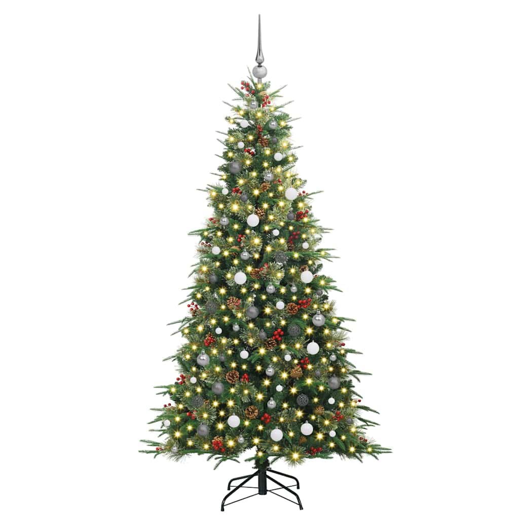 Albero di Natale Artificiale con Rami Pieghevoli Verde 210 cm