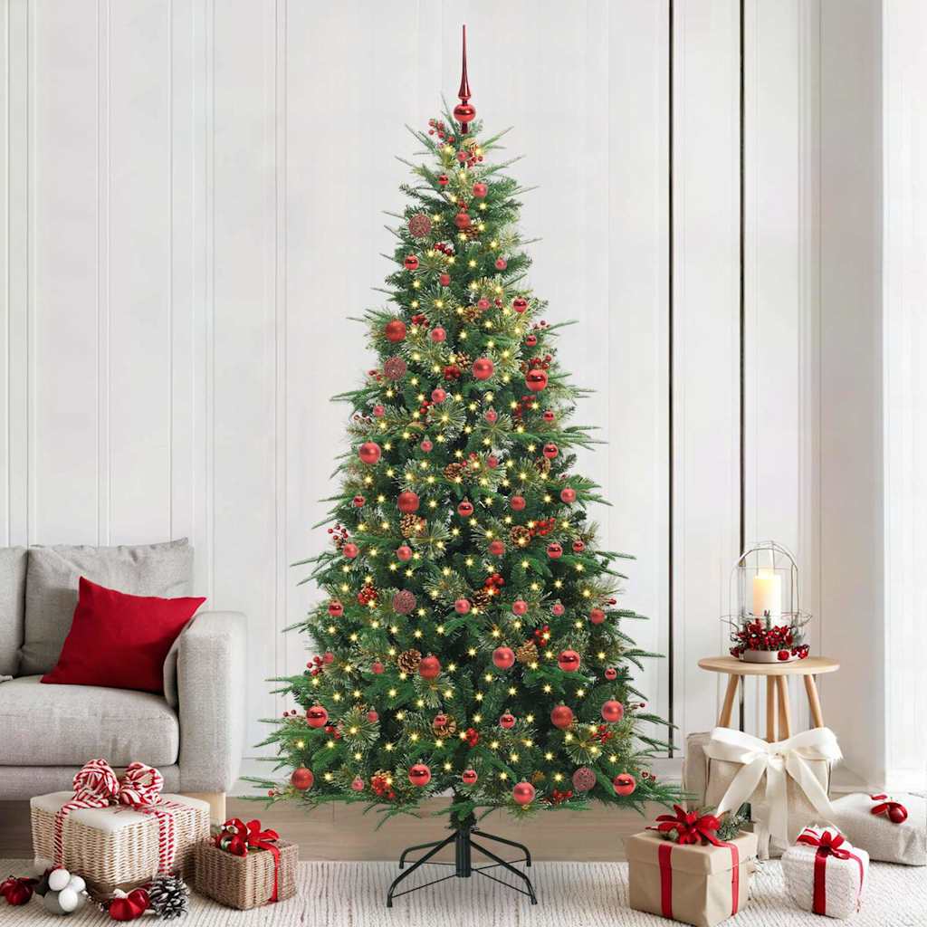 Albero di Natale Artificiale con Rami Pieghevoli Verde 210 cm