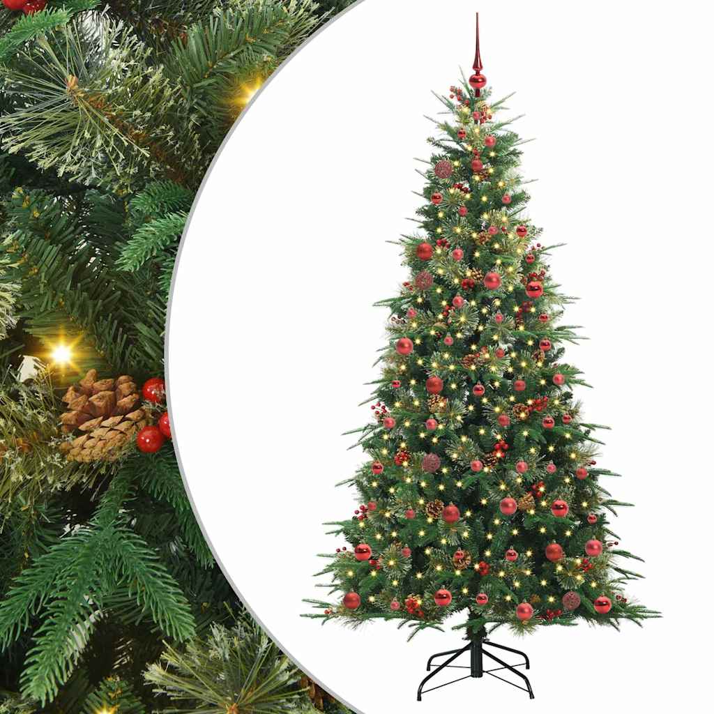 Albero di Natale Artificiale con Rami Pieghevoli Verde 210 cm