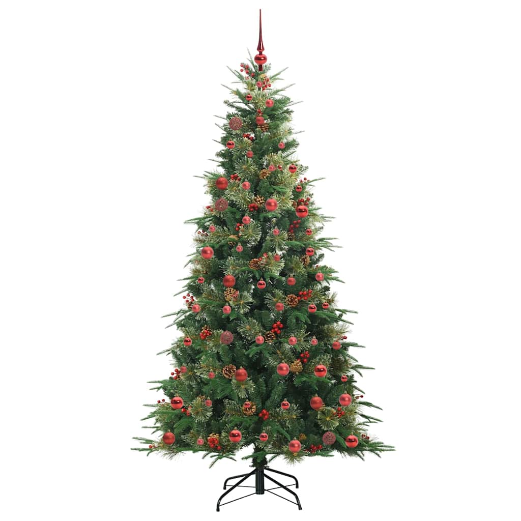Albero di Natale Artificiale con Rami Pieghevoli Verde 210 cm