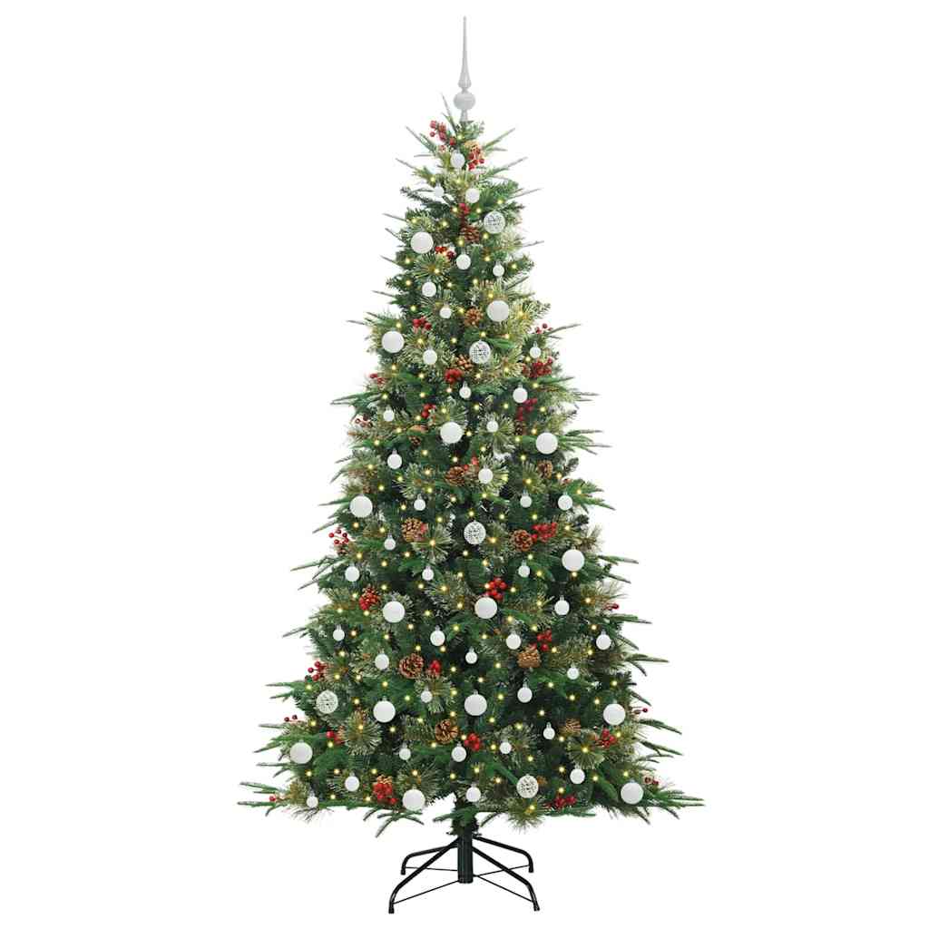 Albero di Natale Artificiale con Rami Pieghevoli Verde 210 cm
