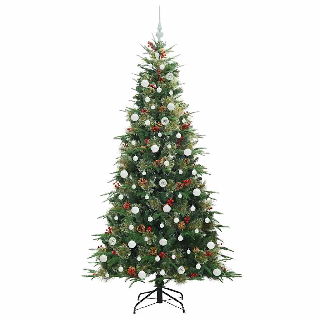 Albero di Natale Artificiale con Rami Pieghevoli Verde 210 cm