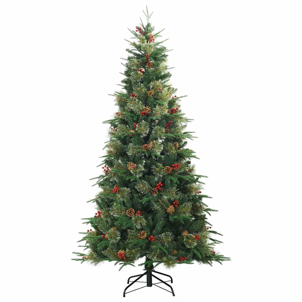 Albero di Natale Artificiale con Rami Pieghevoli Verde 210 cm