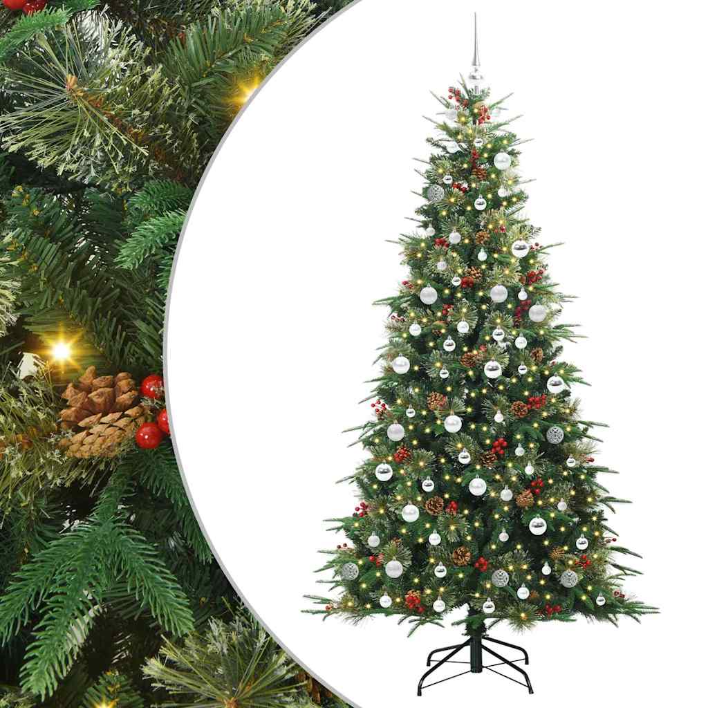 Albero di Natale Artificiale con Rami Pieghevoli Verde 210 cm
