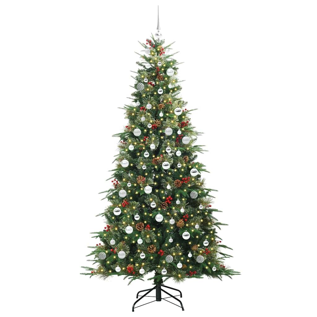 Albero di Natale Artificiale con Rami Pieghevoli Verde 210 cm
