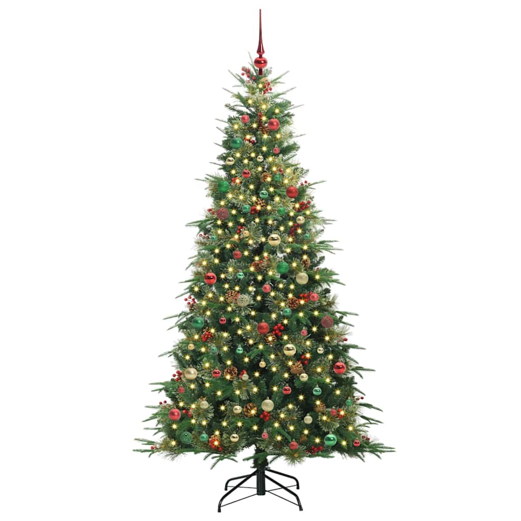 Albero di Natale Artificiale con Rami Pieghevoli Verde 210 cm