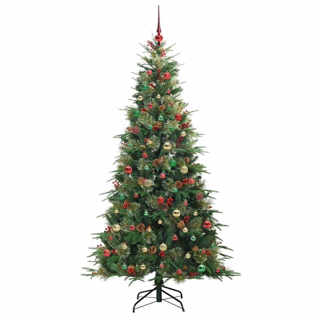 Albero di Natale Artificiale con Rami Pieghevoli Verde 210 cm