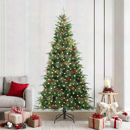 Albero di Natale Artificiale con Rami Pieghevoli Verde 240 cm