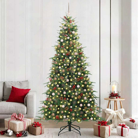 Albero di Natale Artificiale con Rami Pieghevoli Verde 240 cm
