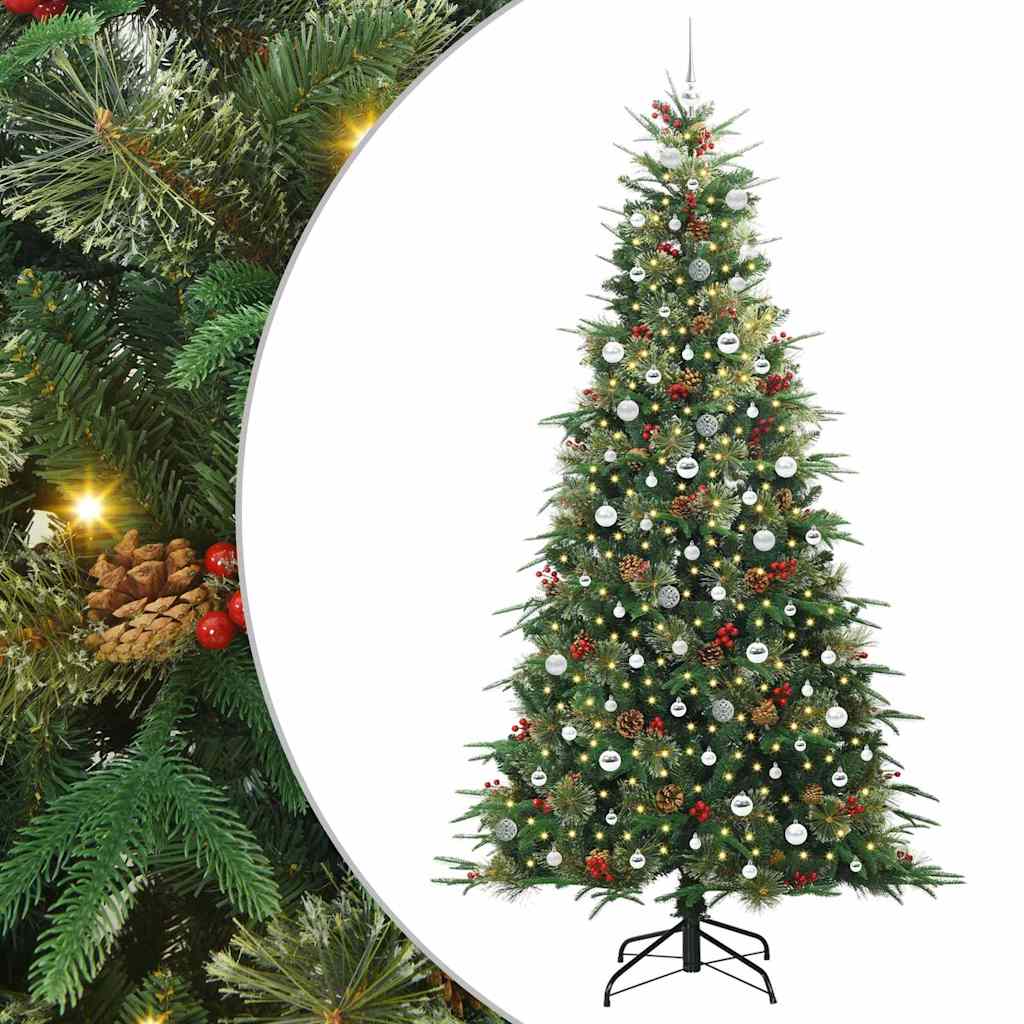 Albero di Natale Artificiale con Rami Pieghevoli Verde 240 cm