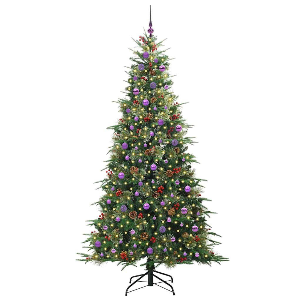 Albero di Natale Artificiale con Rami Pieghevoli Verde 240 cm