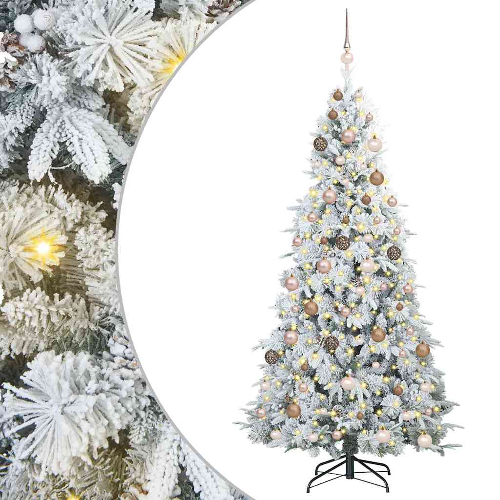 Albero di Natale Artificiale con Rami Pieghevoli Verde 210 cm