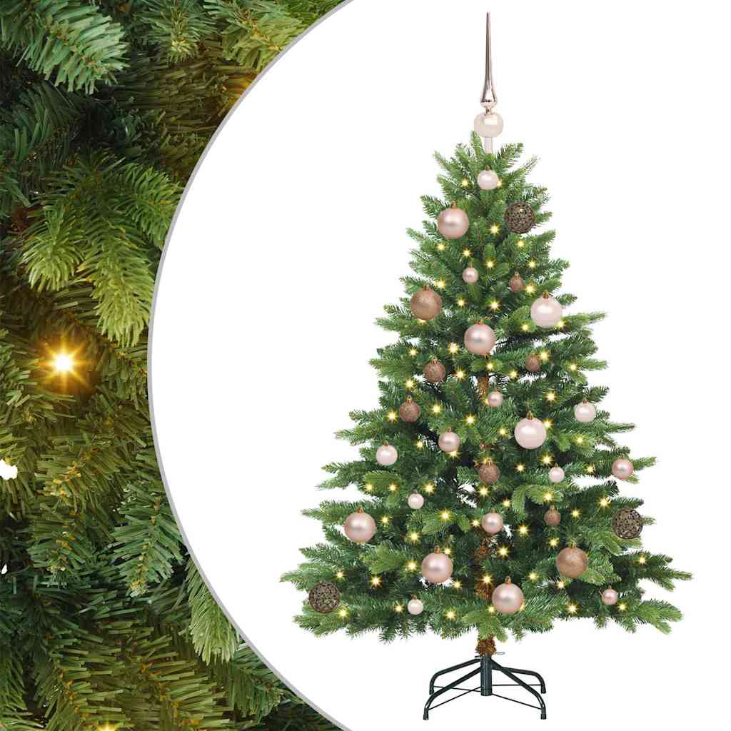 Albero di Natale artificiale con 150 LED Verde 120 cm PE e PVC