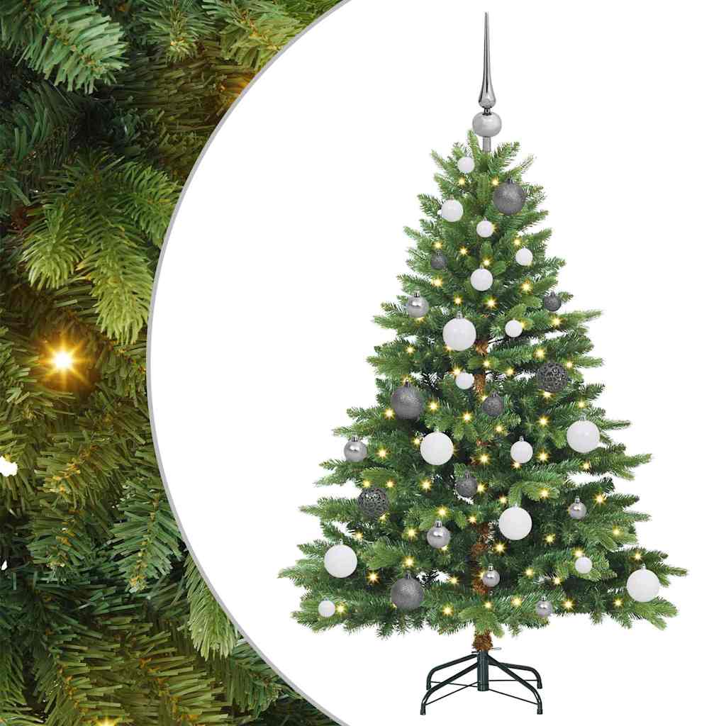Albero di Natale artificiale con 150 LED Verde 120 cm PE e PVC