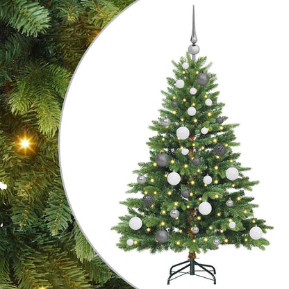 Albero di Natale artificiale con 150 LED Verde 120 cm PE e PVC
