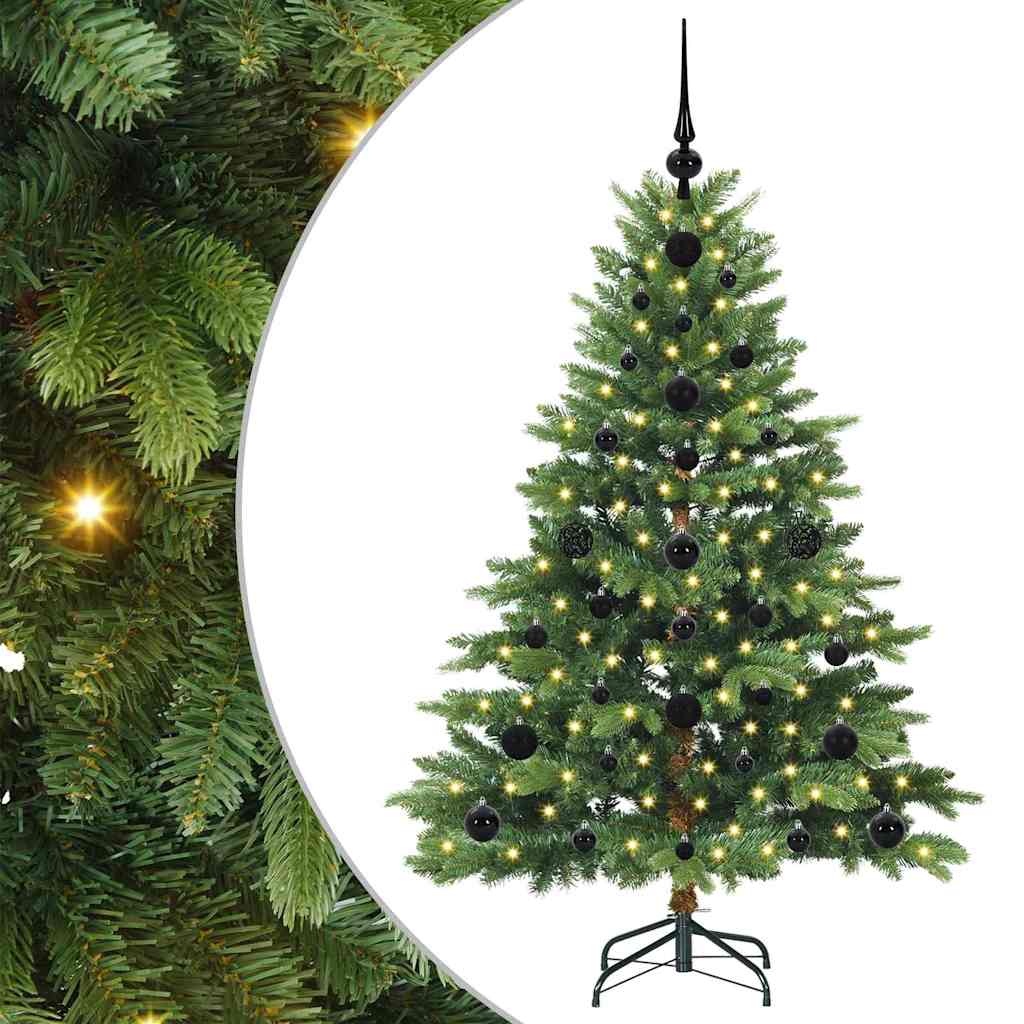 Albero di Natale artificiale con 150 LED Verde 120 cm PE e PVC