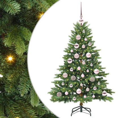 Albero di Natale artificiale con 150 LED Verde 120 cm PE e PVC