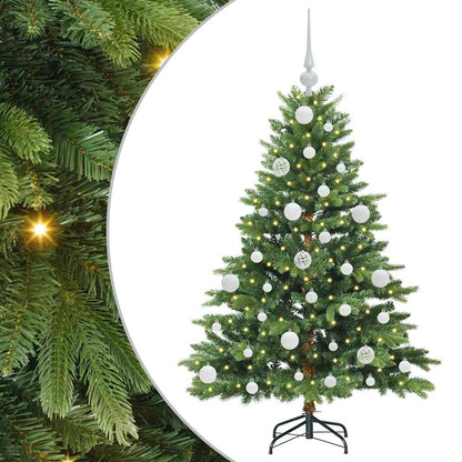 Albero di Natale artificiale con 150 LED Verde 120 cm PE e PVC