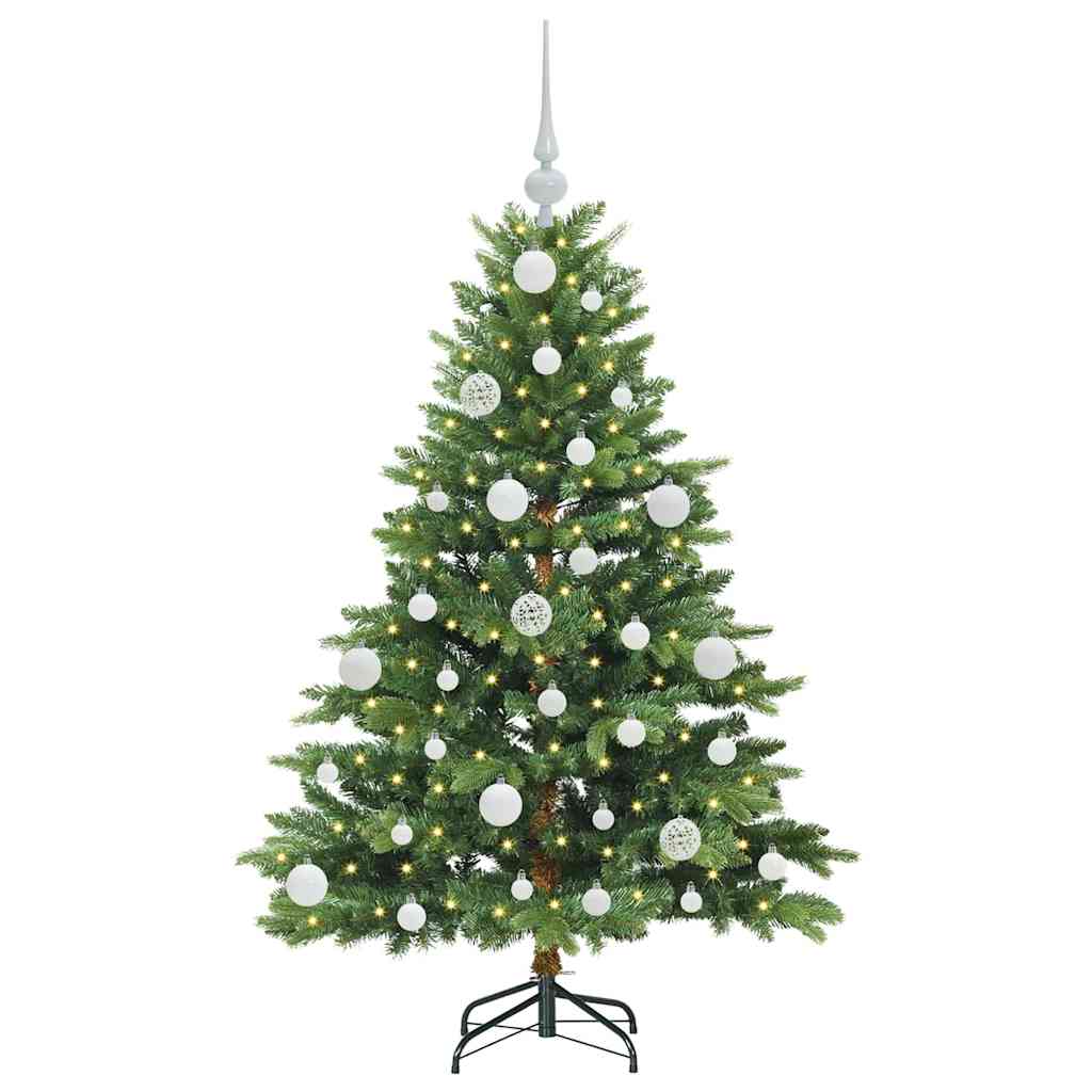 Albero di Natale artificiale con 150 LED Verde 120 cm PE e PVC