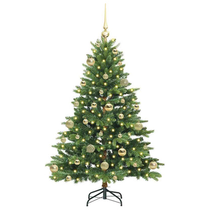 Albero di Natale artificiale con 150 LED Verde 120 cm PE e PVC