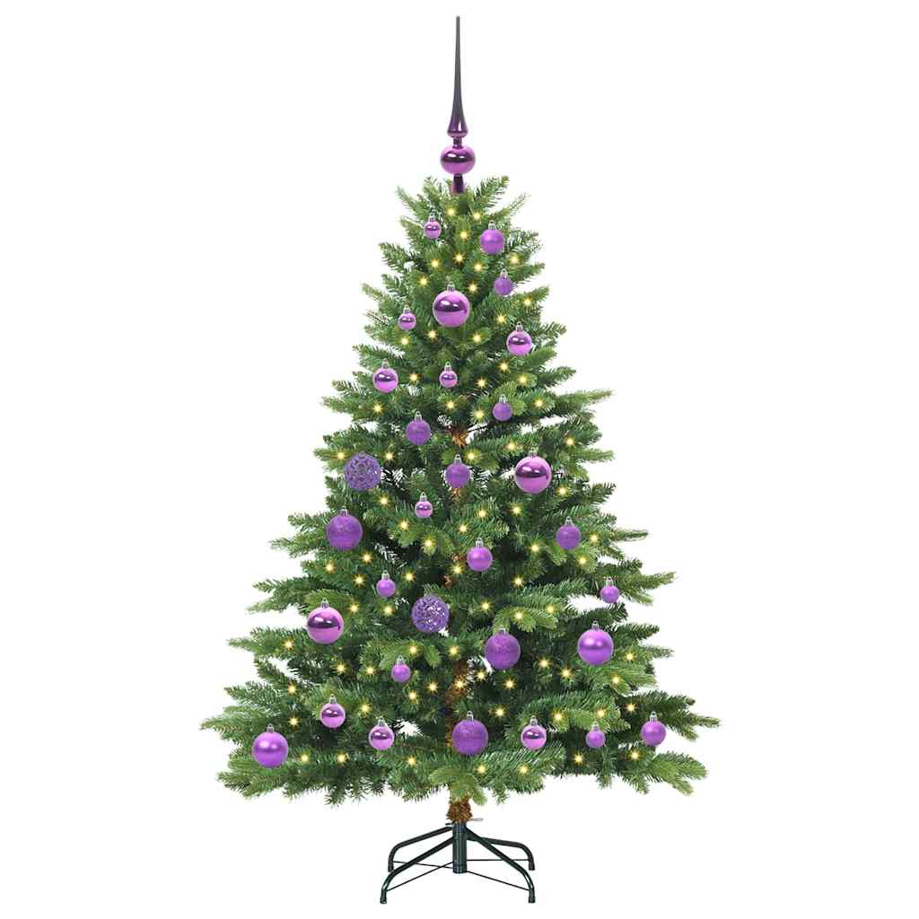 Albero di Natale artificiale con 150 LED Verde 120 cm PE e PVC