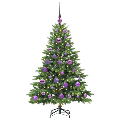 Albero di Natale artificiale con 150 LED Verde 120 cm PE e PVC