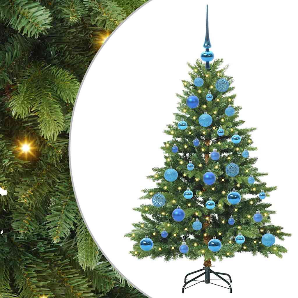 Albero di Natale artificiale con 150 LED Verde 120 cm PE e PVC