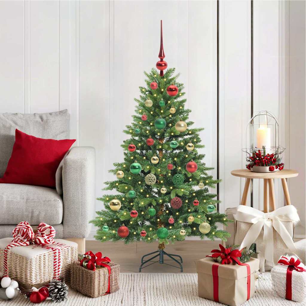 Albero di Natale artificiale con 150 LED Verde 120 cm PE e PVC