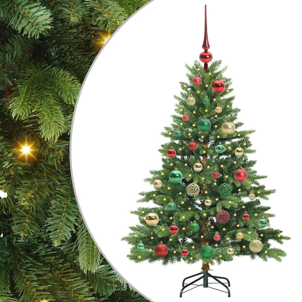 Albero di Natale artificiale con 150 LED Verde 120 cm PE e PVC