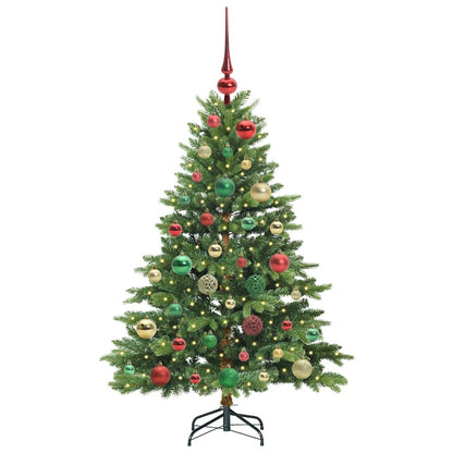 Albero di Natale artificiale con 150 LED Verde 120 cm PE e PVC