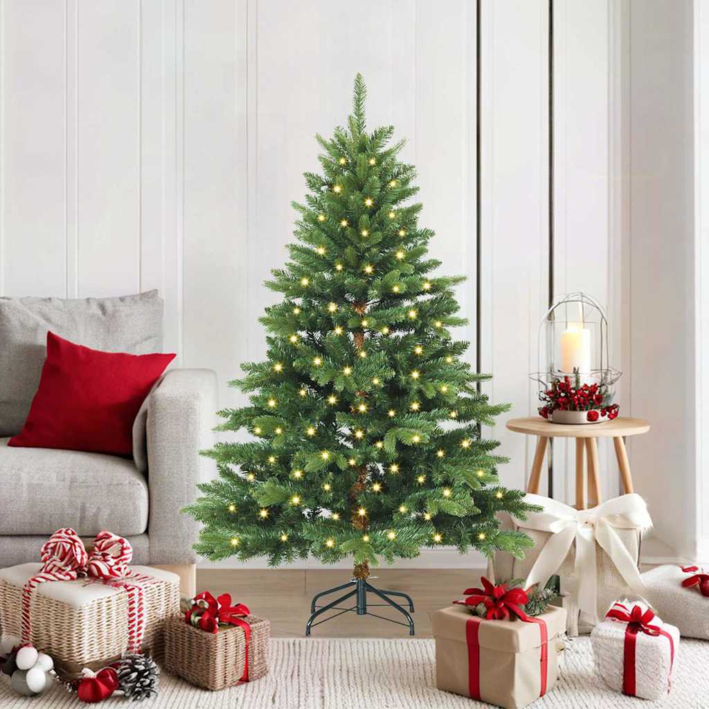 Albero di Natale artificiale con 150 LED Verde 150 cm PE e PVC