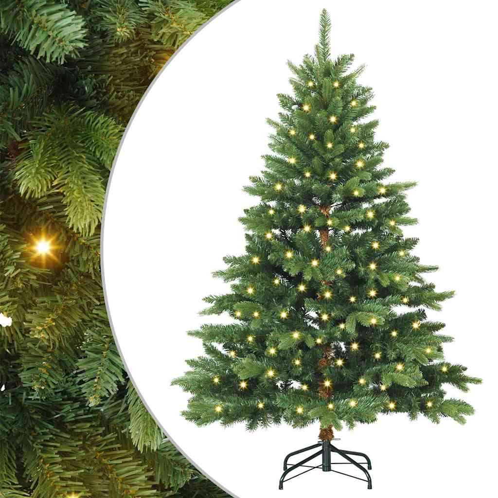 Albero di Natale artificiale con 150 LED Verde 150 cm PE e PVC
