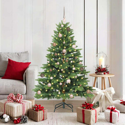 Albero di Natale artificiale con 150 LED Verde 150 cm PE e PVC
