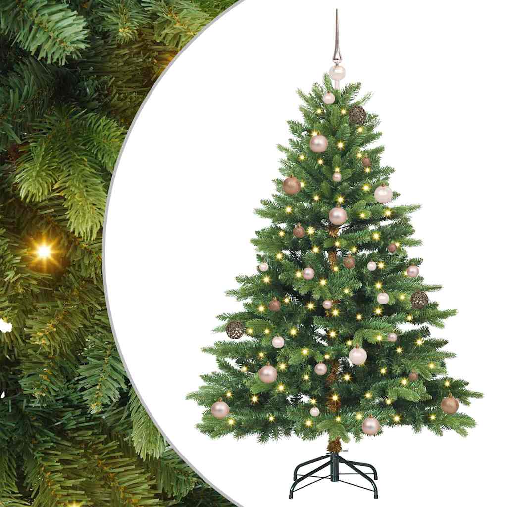 Albero di Natale artificiale con 150 LED Verde 150 cm PE e PVC
