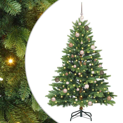 Albero di Natale artificiale con 150 LED Verde 150 cm PE e PVC
