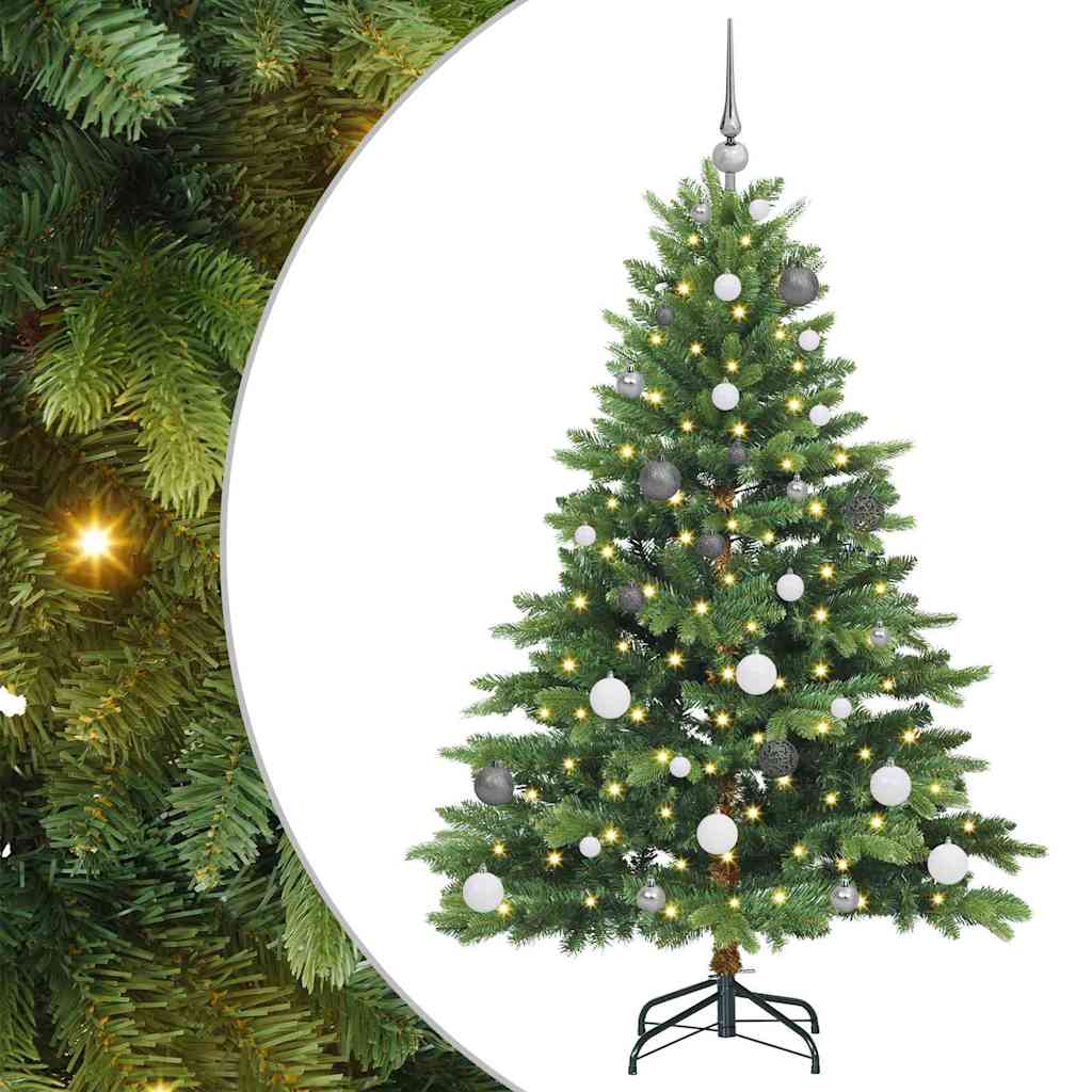 Albero di Natale artificiale con 150 LED Verde 150 cm PE e PVC