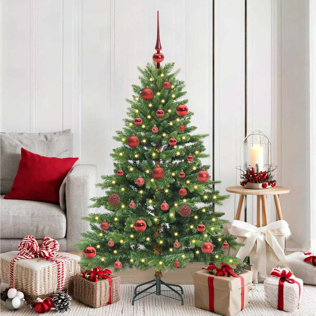 Albero di Natale artificiale con 150 LED Verde 150 cm PE e PVC