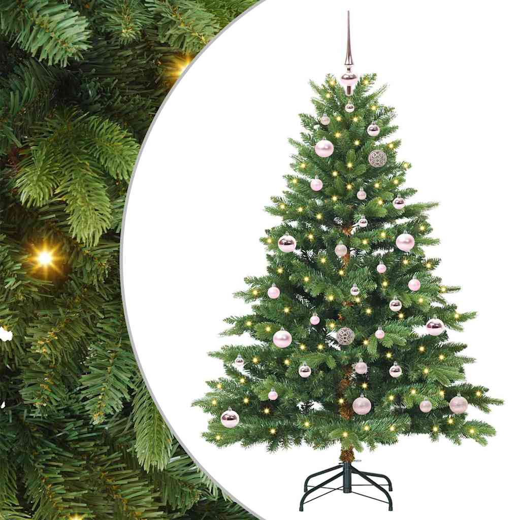 Albero di Natale artificiale con 150 LED Verde 150 cm PE e PVC