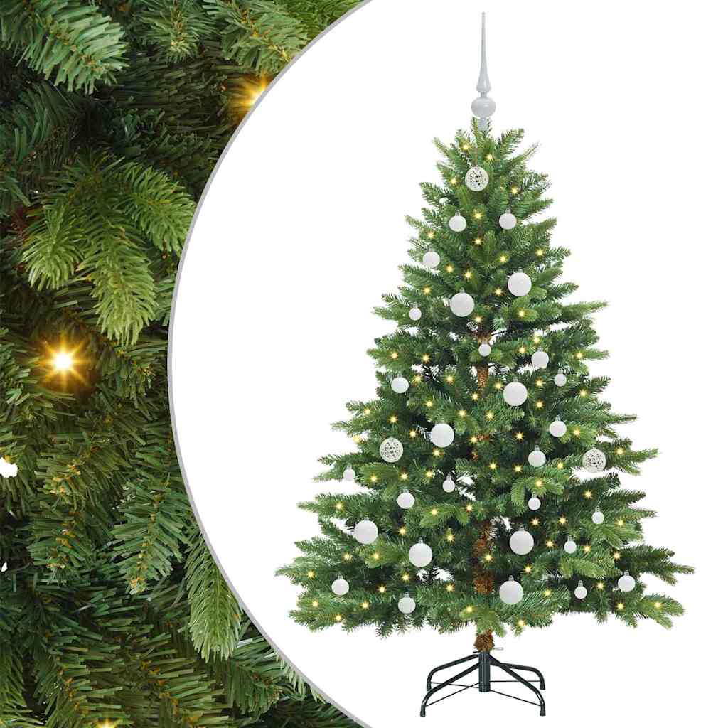 Albero di Natale artificiale con 150 LED Verde 150 cm PE e PVC