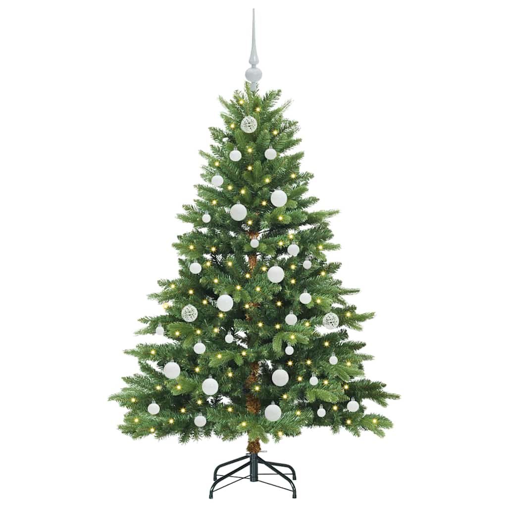 Albero di Natale artificiale con 150 LED Verde 150 cm PE e PVC
