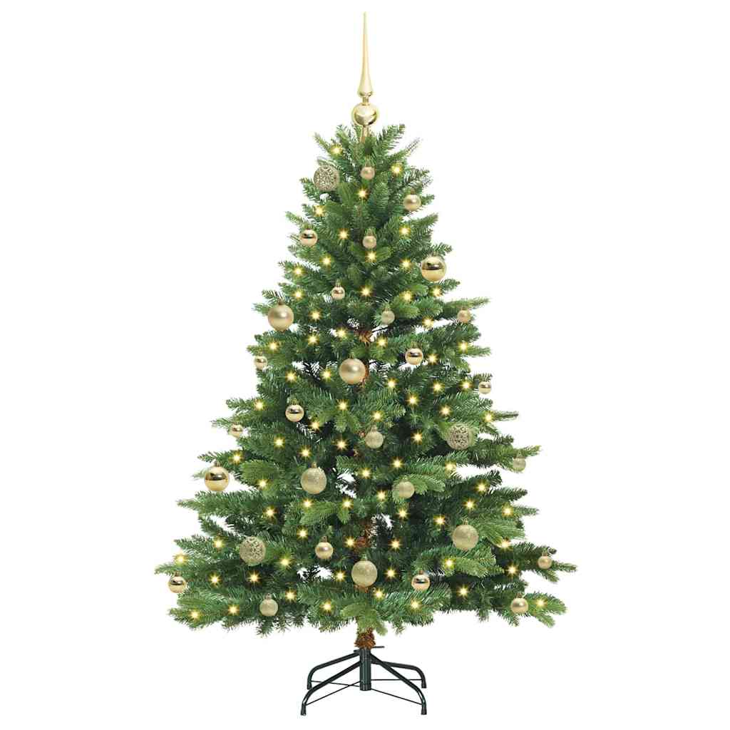 Albero di Natale artificiale con 150 LED Verde 150 cm PE e PVC